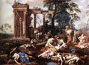 LA HIRE, Laurent de The Children of Bethel Mourned by their Mothers saf oil painting